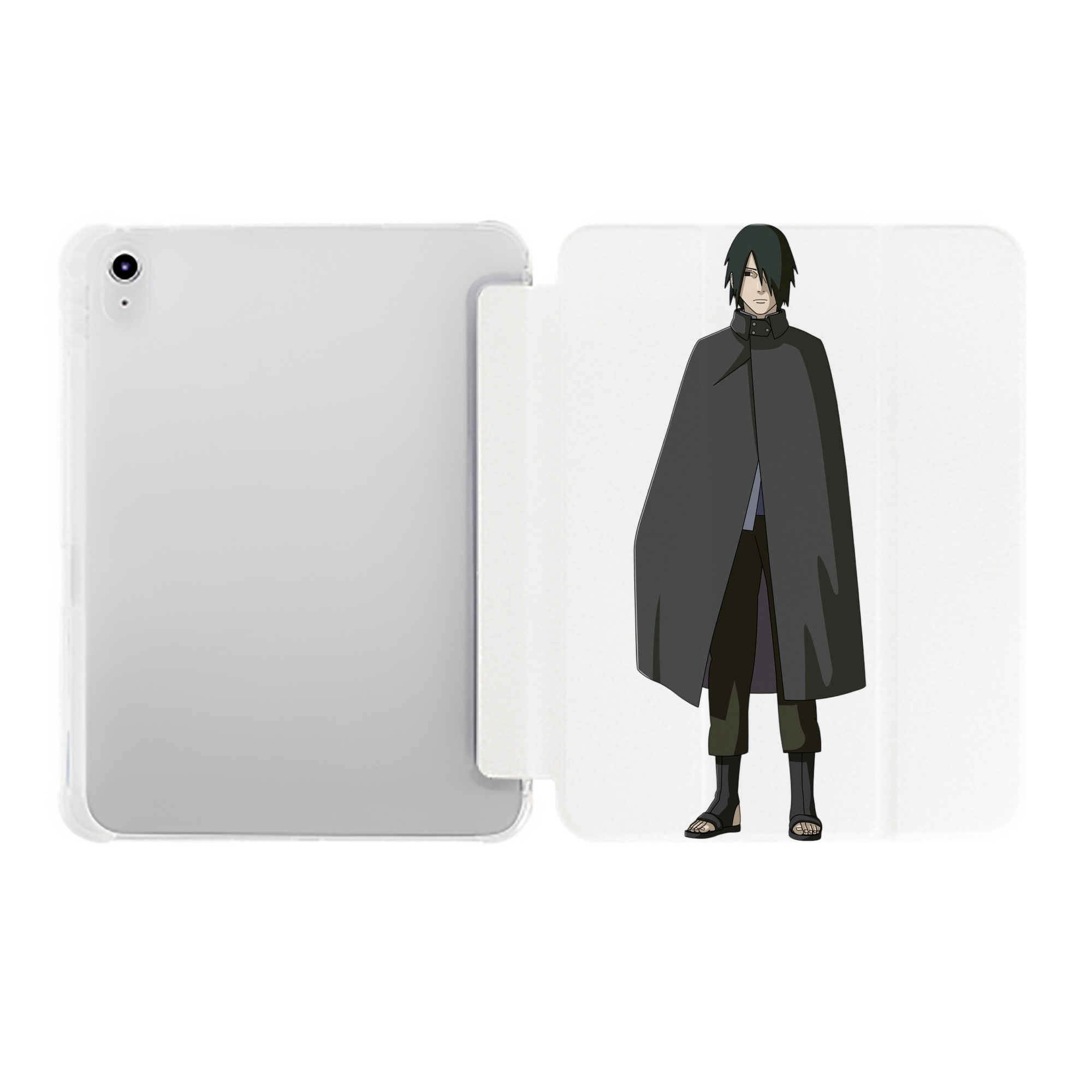 （画像用） NARUTO -ナルト- うちは サスケ Uchiha Sasuke IPad ケース ペン収納付き 三つ折りスタンド PUレザー×シリコン 対応機種9.5/10.5/10.9インチ